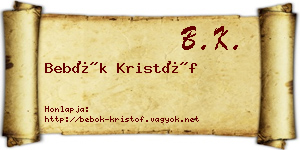 Bebők Kristóf névjegykártya