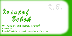 kristof bebok business card