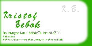 kristof bebok business card